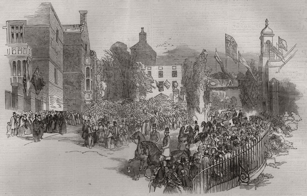 Her Majesty's visit to Harrow School. London 1848 old antique print picture